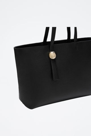 Cabas en cuir de veau - Noir