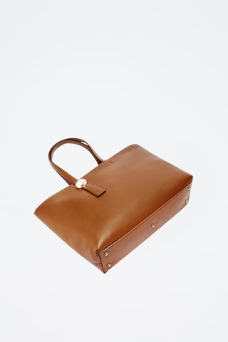 Cabas en cuir de veau - Camel