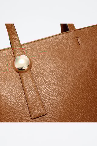 Cabas en cuir de veau - Camel