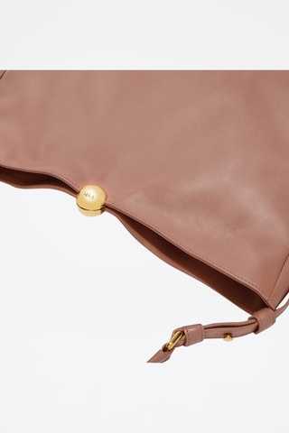 Sac porté épaule en cuir de veau - Vieux rose