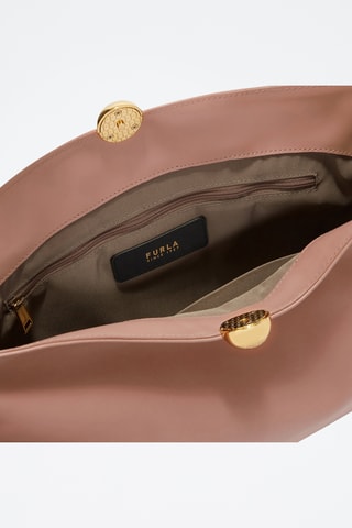 Sac porté épaule en cuir de veau - Vieux rose