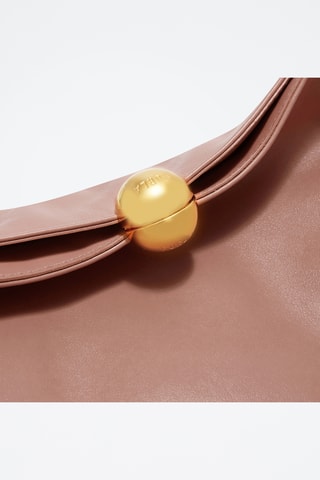 Sac porté épaule en cuir de veau - Vieux rose