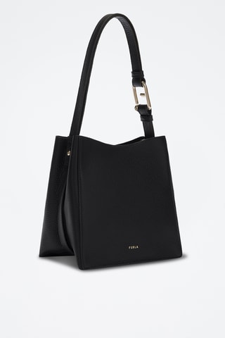 Sac porté épaule en cuir de veau - Noir