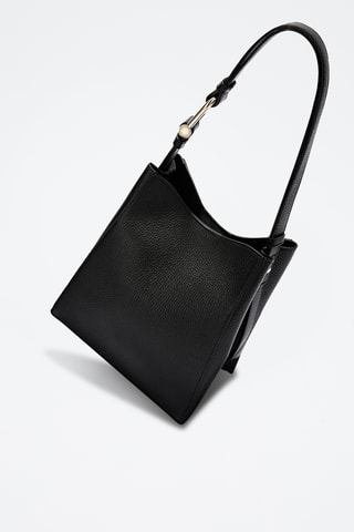 Sac porté épaule en cuir de veau - Noir