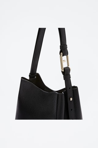 Sac porté épaule en cuir de veau - Noir