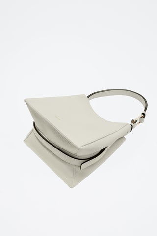 Sac porté épaule en cuir de veau - Argenté