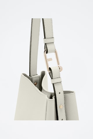 Sac porté épaule en cuir de veau - Argenté