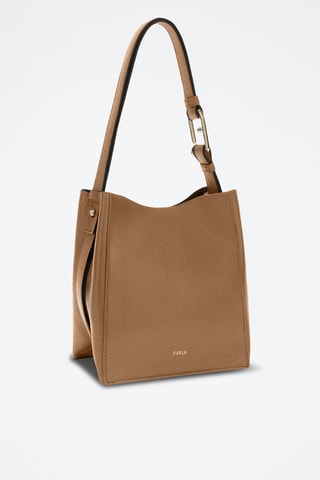 Sac porté épaule en cuir de veau - Marron