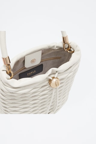 Sac seau en cuir de mouton nappa - Blanc