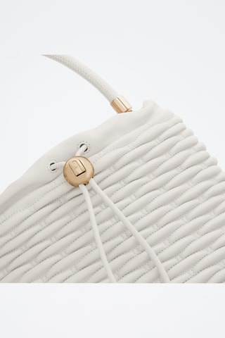 Sac seau en cuir de mouton nappa - Blanc