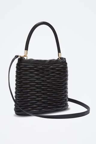 Sac seau en cuir de mouton nappa - Noir