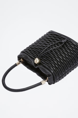 Sac seau en cuir de mouton nappa - Noir