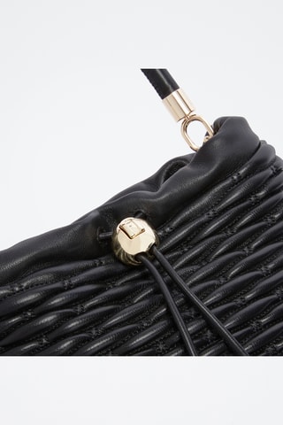 Sac seau en cuir de mouton nappa - Noir