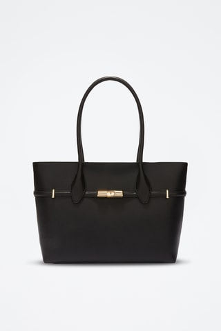 Sac porté épaule en cuir de veau - Noir