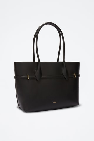 Sac porté épaule en cuir de veau - Noir