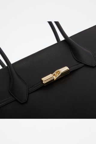 Sac porté épaule en cuir de veau - Noir