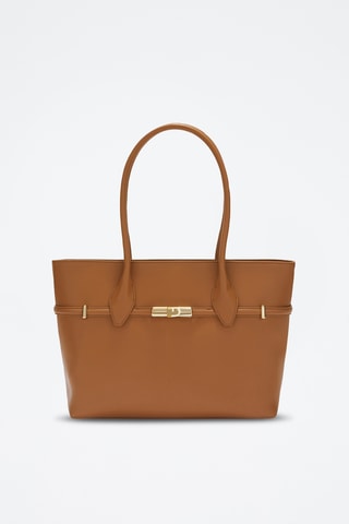 Sac porté épaule en cuir de veau - Camel