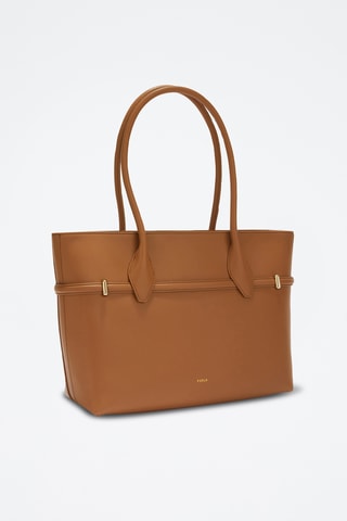 Sac porté épaule en cuir de veau - Camel