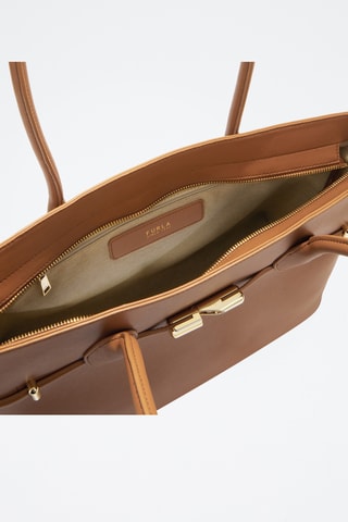 Sac porté épaule en cuir de veau - Camel