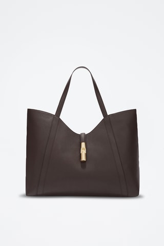 Cabas en cuir de veau - Marron foncé