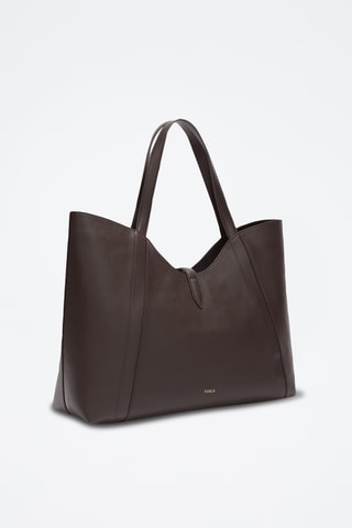 Cabas en cuir de veau - Marron foncé