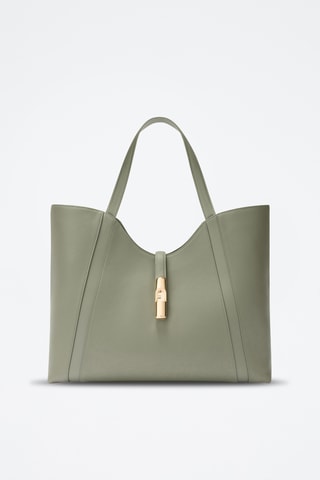 Cabas en cuir de veau - Vert d’eau