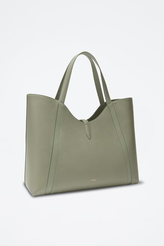 Cabas en cuir de veau - Vert d’eau