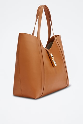 Cabas en cuir de veau - Camel