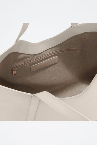 Cabas en cuir de veau - Ecru