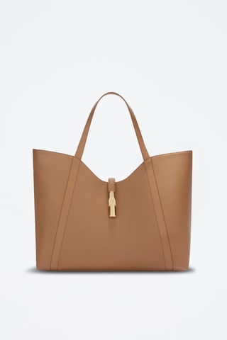 Cabas en cuir de veau - Marron clair