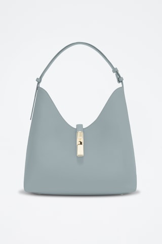 Sac porté épaule en cuir de veau - Ciel