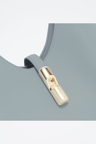 Sac porté épaule en cuir de veau - Ciel