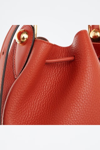 Sac seau en cuir de veau - Rouge