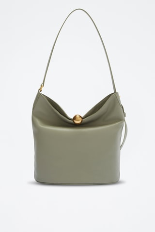 Sac seau en cuir de veau - Kaki