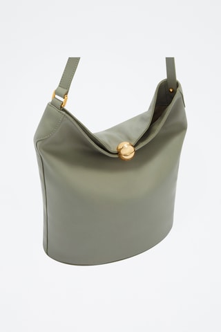 Sac seau en cuir de veau - Kaki