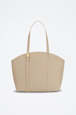 Sac porté épaule en cuir de veau - Taupe