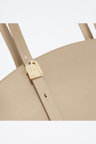 Sac porté épaule en cuir de veau - Taupe