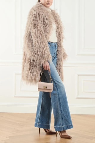 Sac bandoulière en cuir - Rose poudré