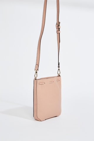 Sac seau en cuir de veau - Rose poudré