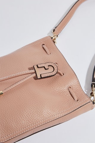 Sac seau en cuir de veau - Rose poudré