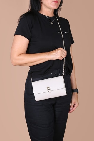 Sac bandoulière en cuir - Beige clair