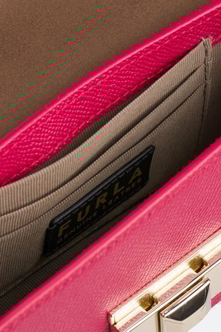 Sac bandoulière en cuir - Rose foncé