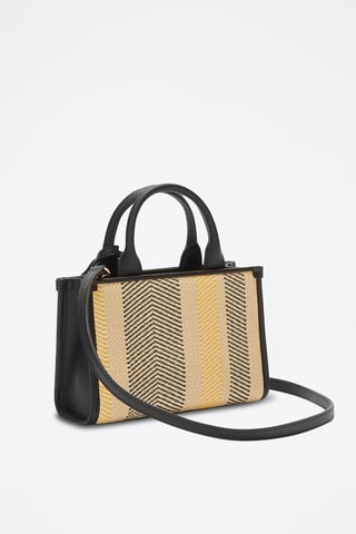 Sac à main en cuir - Beige et noir