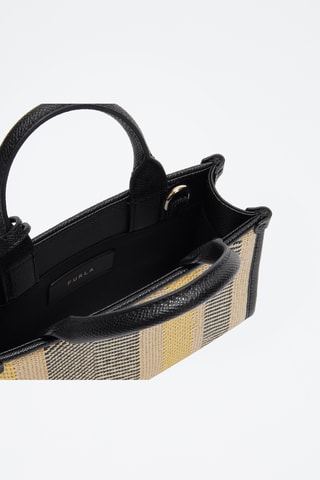 Sac à main en cuir - Beige et noir