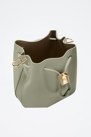 Sac seau en cuir de veau - Vert d’eau