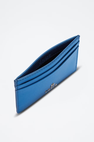 Porte-cartes en cuir de veau - Bleu cobalt