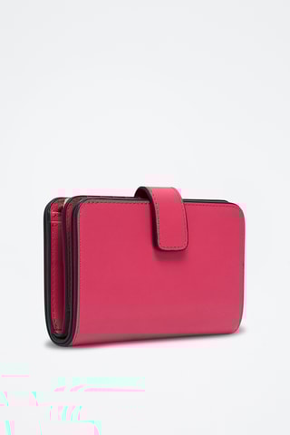 Portefeuille en cuir de veau - Fuchsia