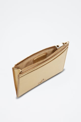 Porte-cartes en cuir de veau - Doré