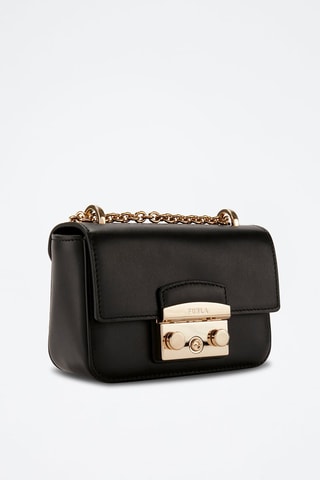 Sac bandoulière en cuir de veau Noir