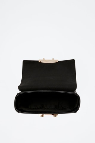 Sac bandoulière en cuir de veau Noir